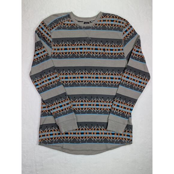Volcom Size XL Striper Crew Thermal Long Sleeve Gray,Blue,Orange,Black - Picture 1 of 11